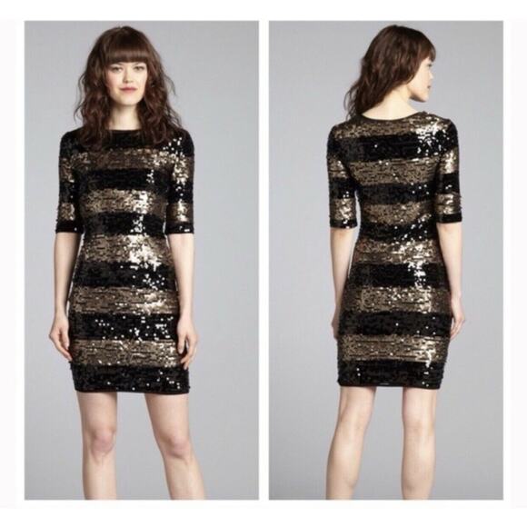 BCBGMAXAZRIA Marta Allover Sequin Sheath Dress M - Picture 1 of 9